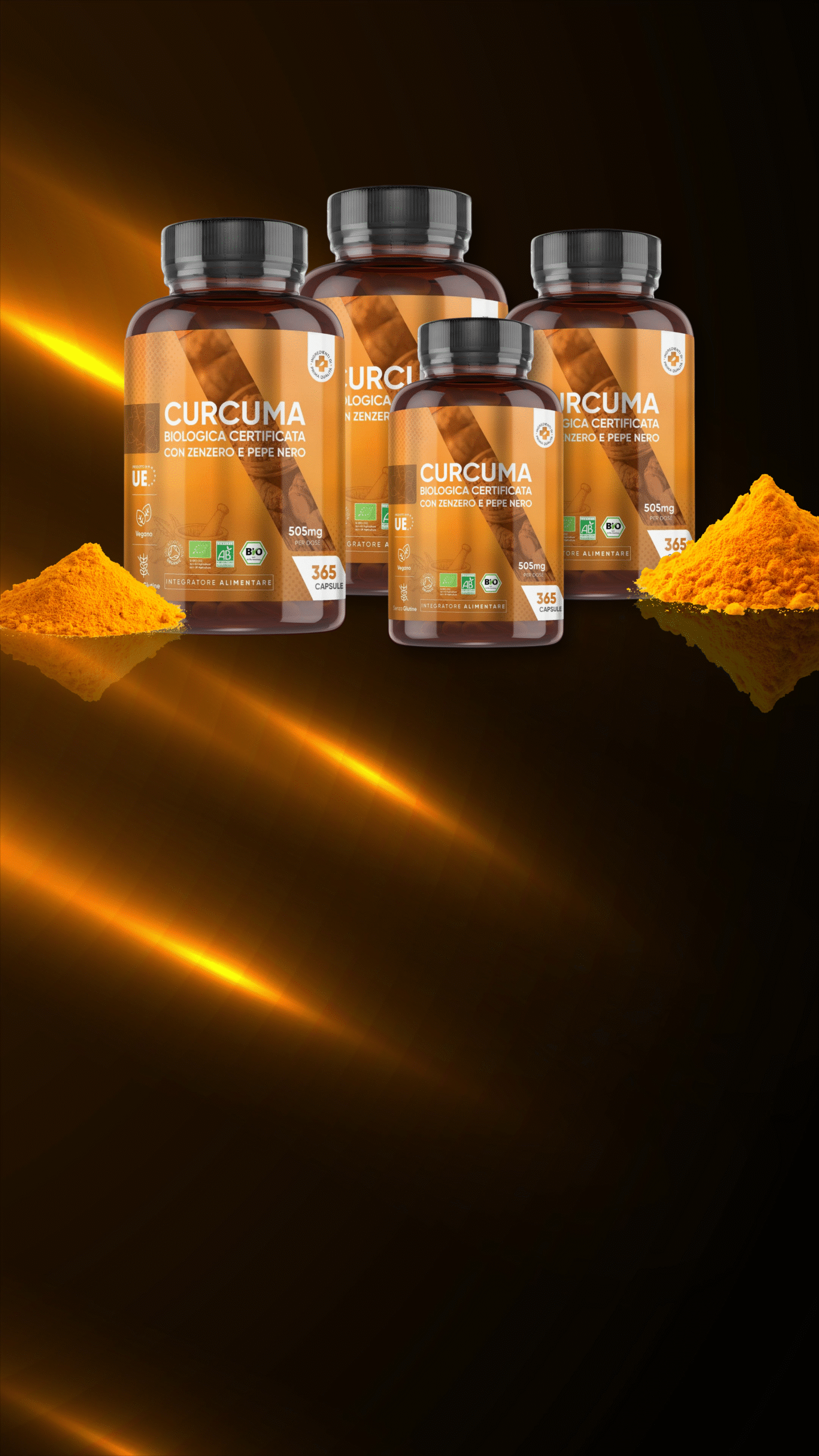 Curcuma Bio in primo piano su sfondo naturale